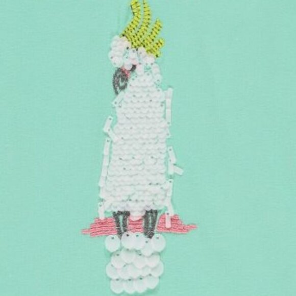 NET Kanz green t-shirt with front print and sequins - Picture 3 of 3